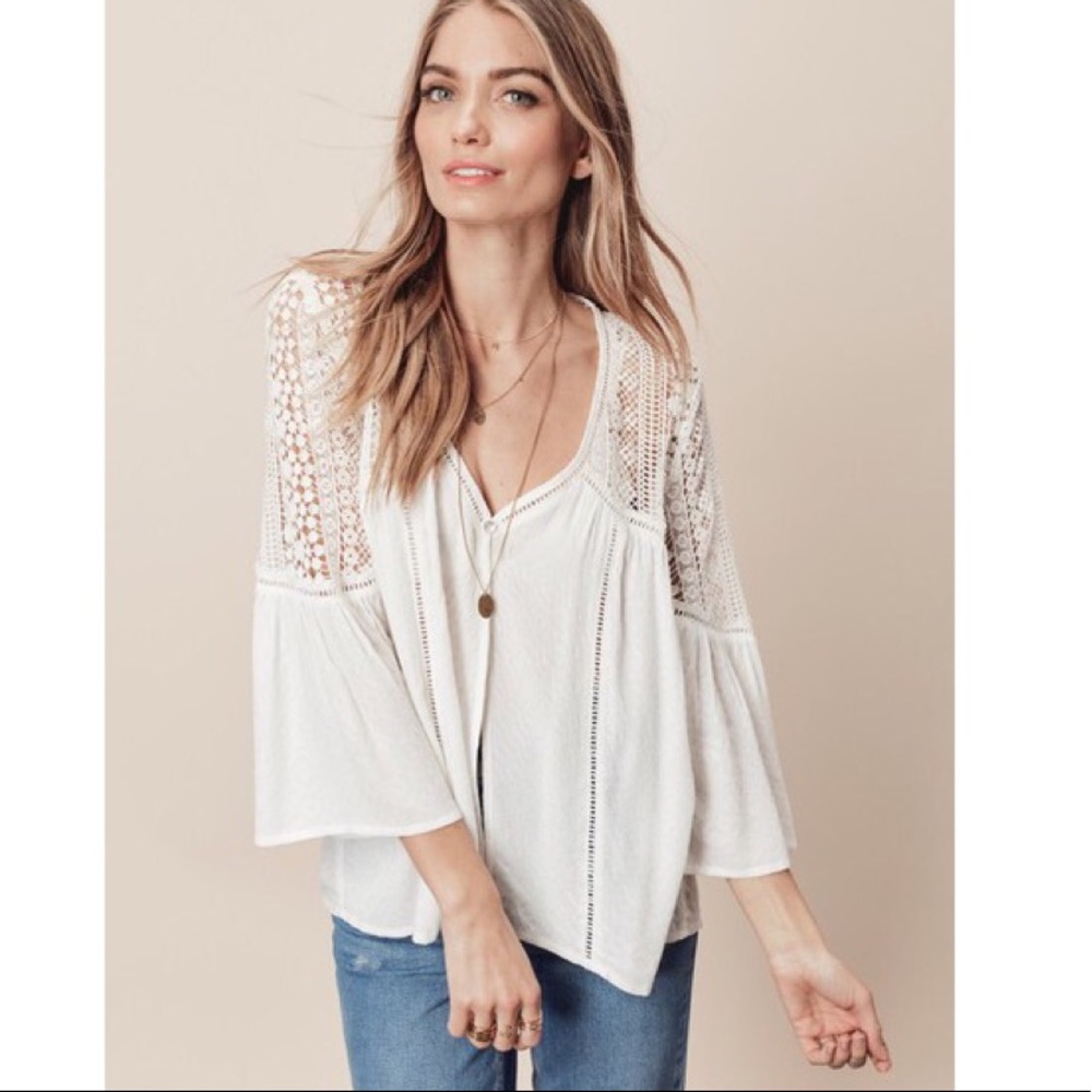 Boho Crochet Button down Top🤍